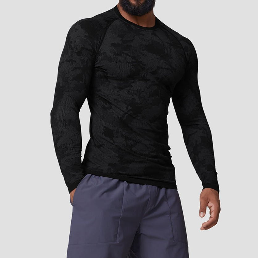 Seamless Camo Quick Dry Long Sleeve Shirt - Gymfit