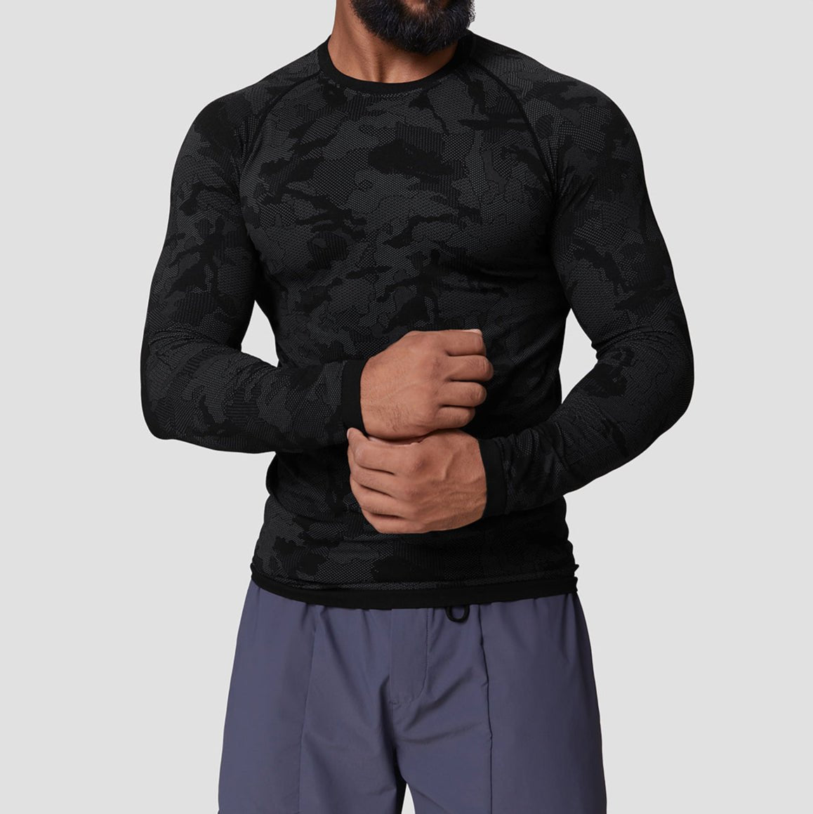 Seamless Camo Quick Dry Long Sleeve Shirt - Gymfit