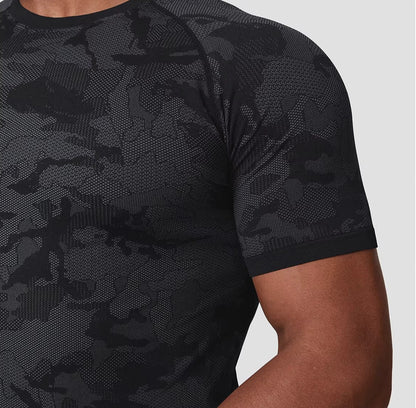 Seamless Camo Quick Dry T-shirt - Gymfit