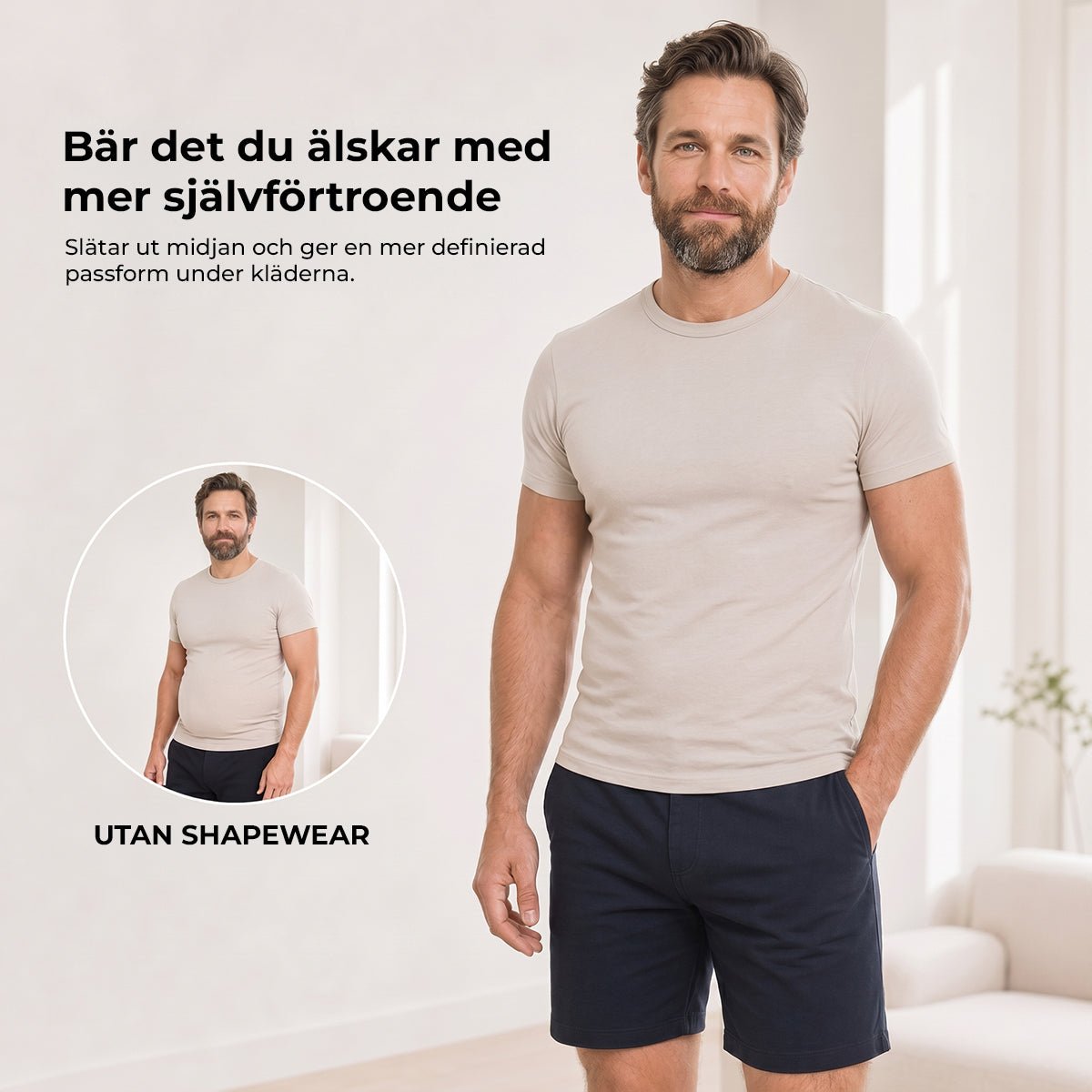 Heren shapewear short met hoge compressie - Gymfit
