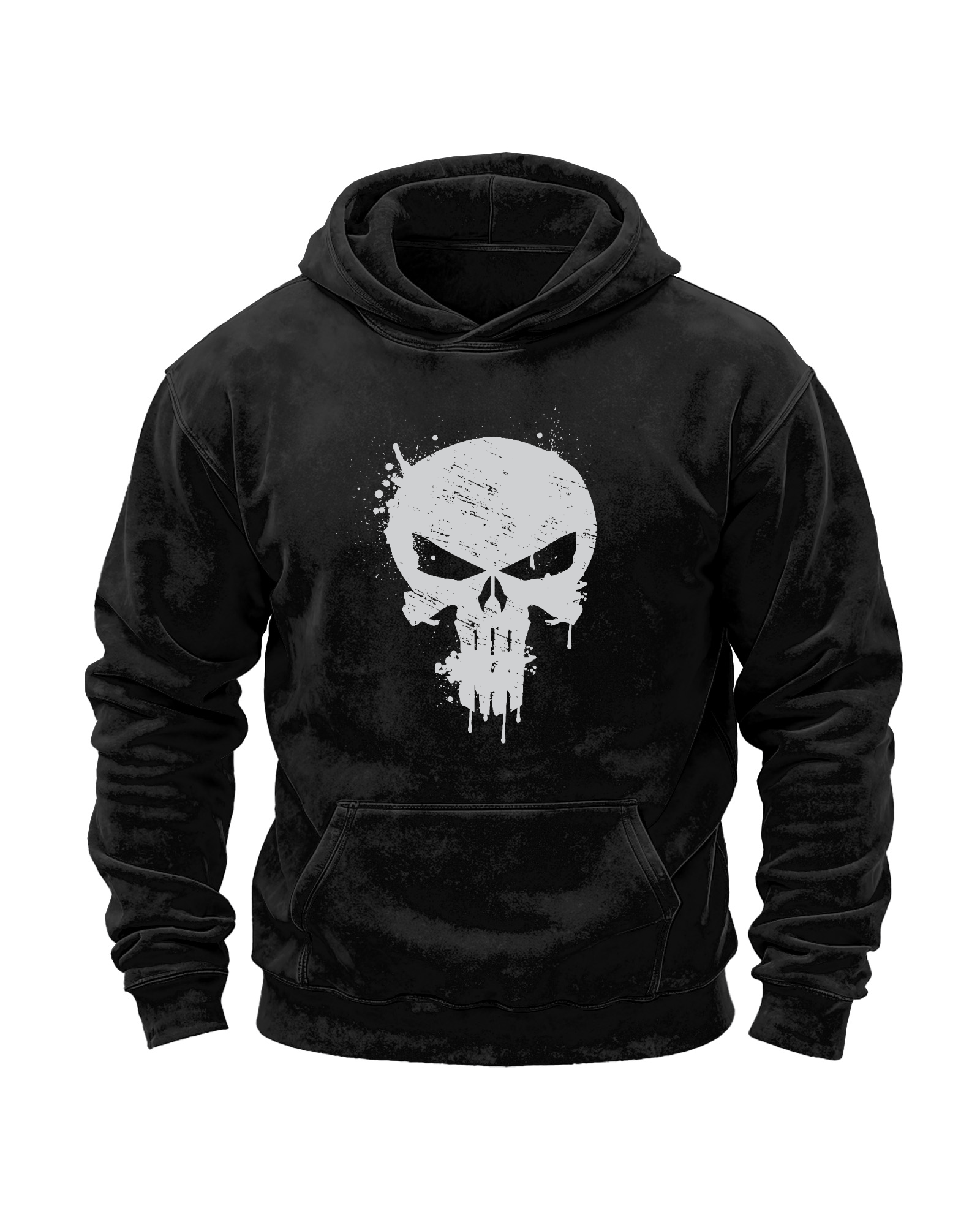 SKULL WASHED HOODIE - Gymfit