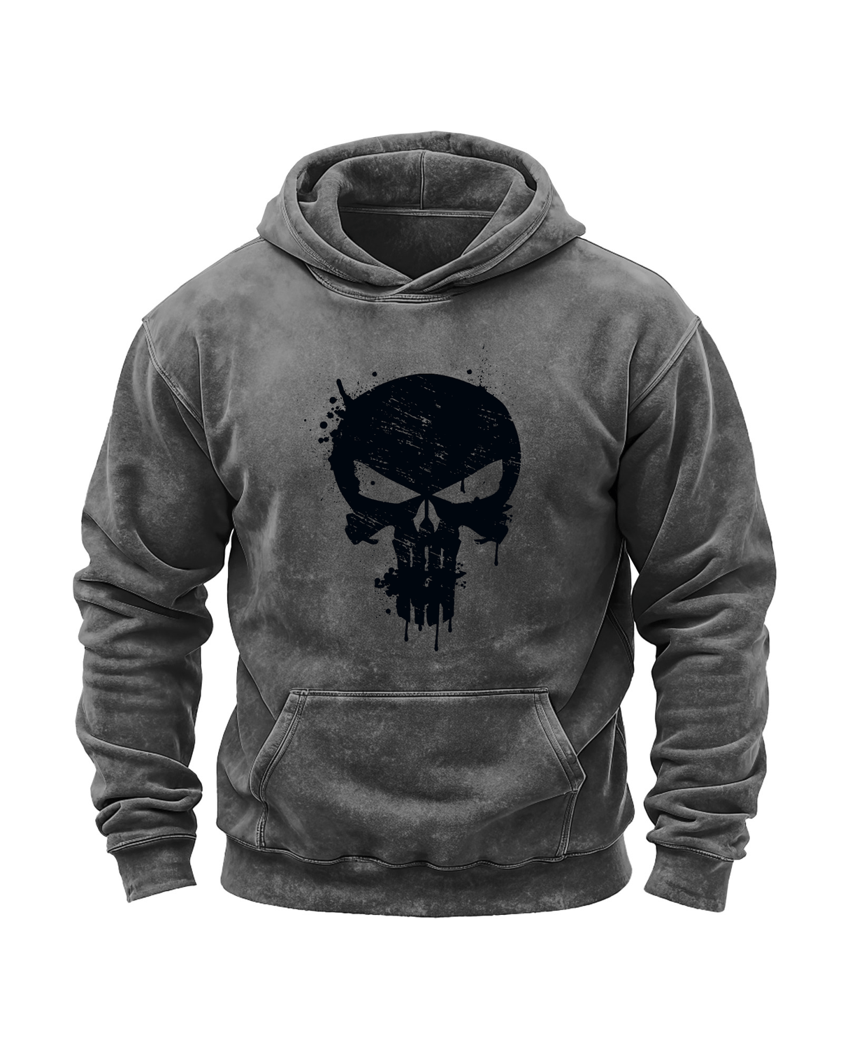 SKULL WASHED HOODIE - Gymfit