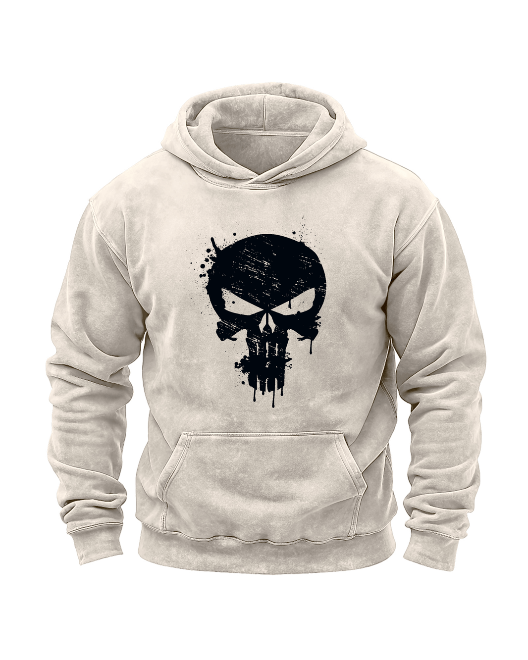 SKULL WASHED HOODIE - Gymfit