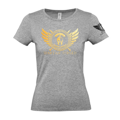 Spartan Forged Chest Gold - Women's Gym T-Shirt - Gymfit