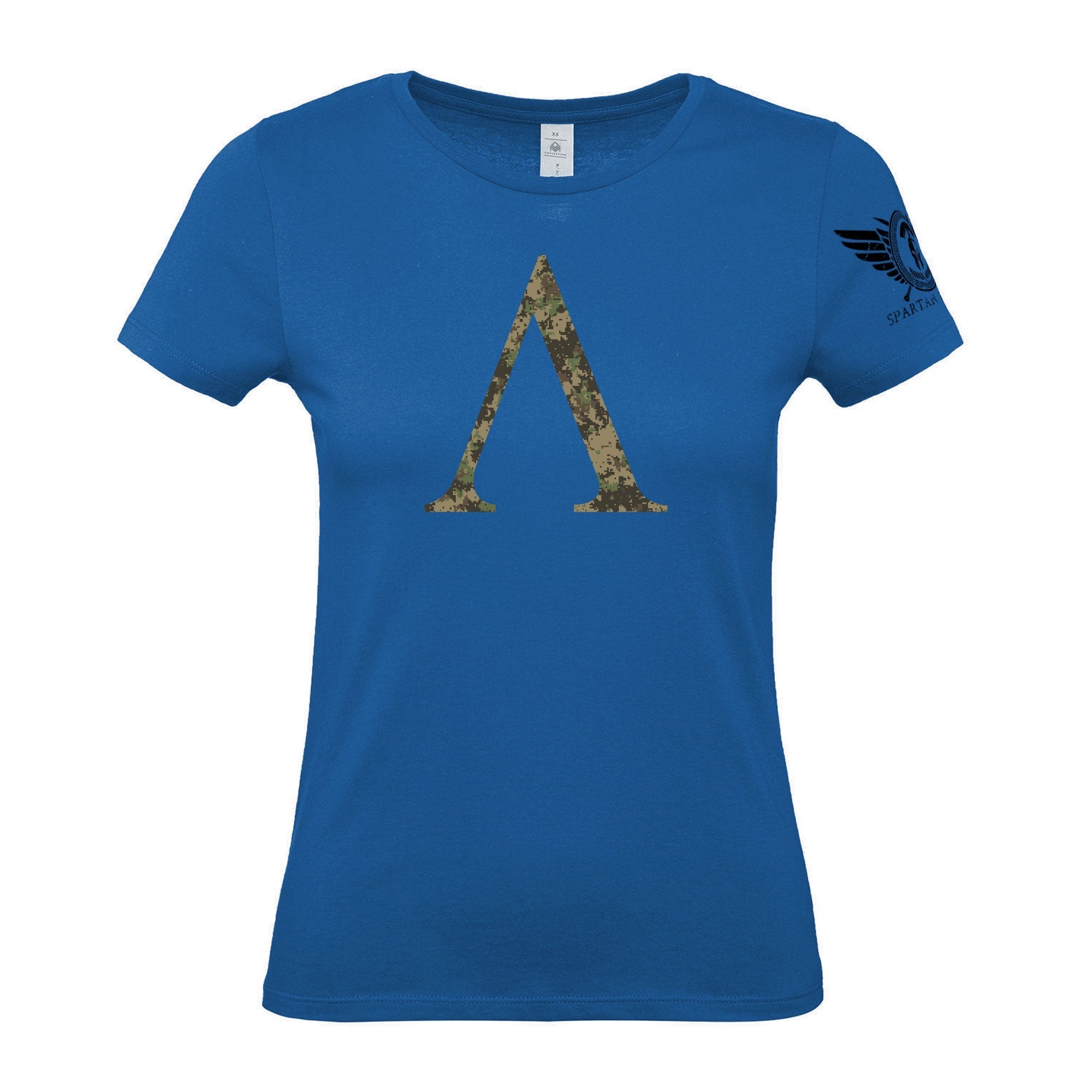 Spartan Forged Symbol Woodland Camo - Women's Gym T-Shirt - Gymfit