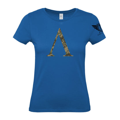 Spartan Forged Symbol Woodland Camo - Women's Gym T-Shirt - Gymfit