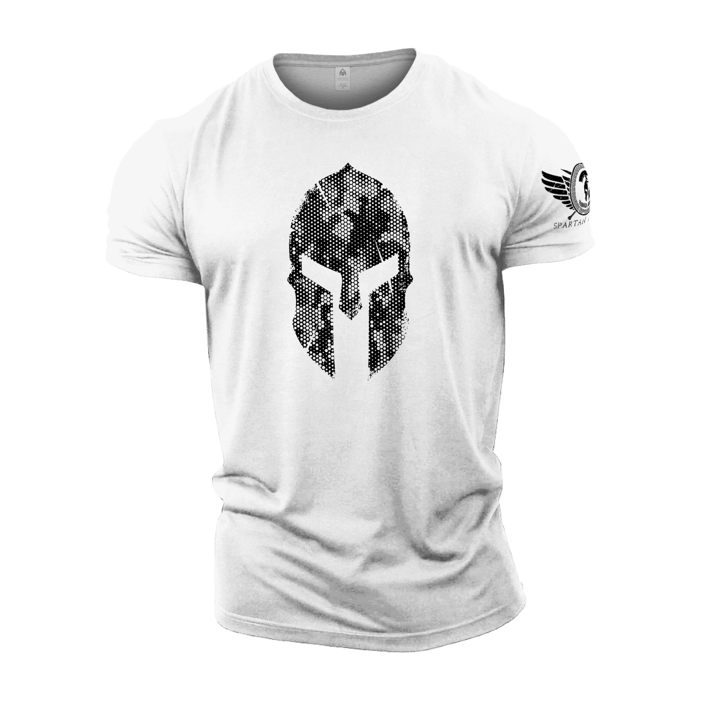 Spartan Helmet Hex Camo - Gym T-Shirt - Gymfit