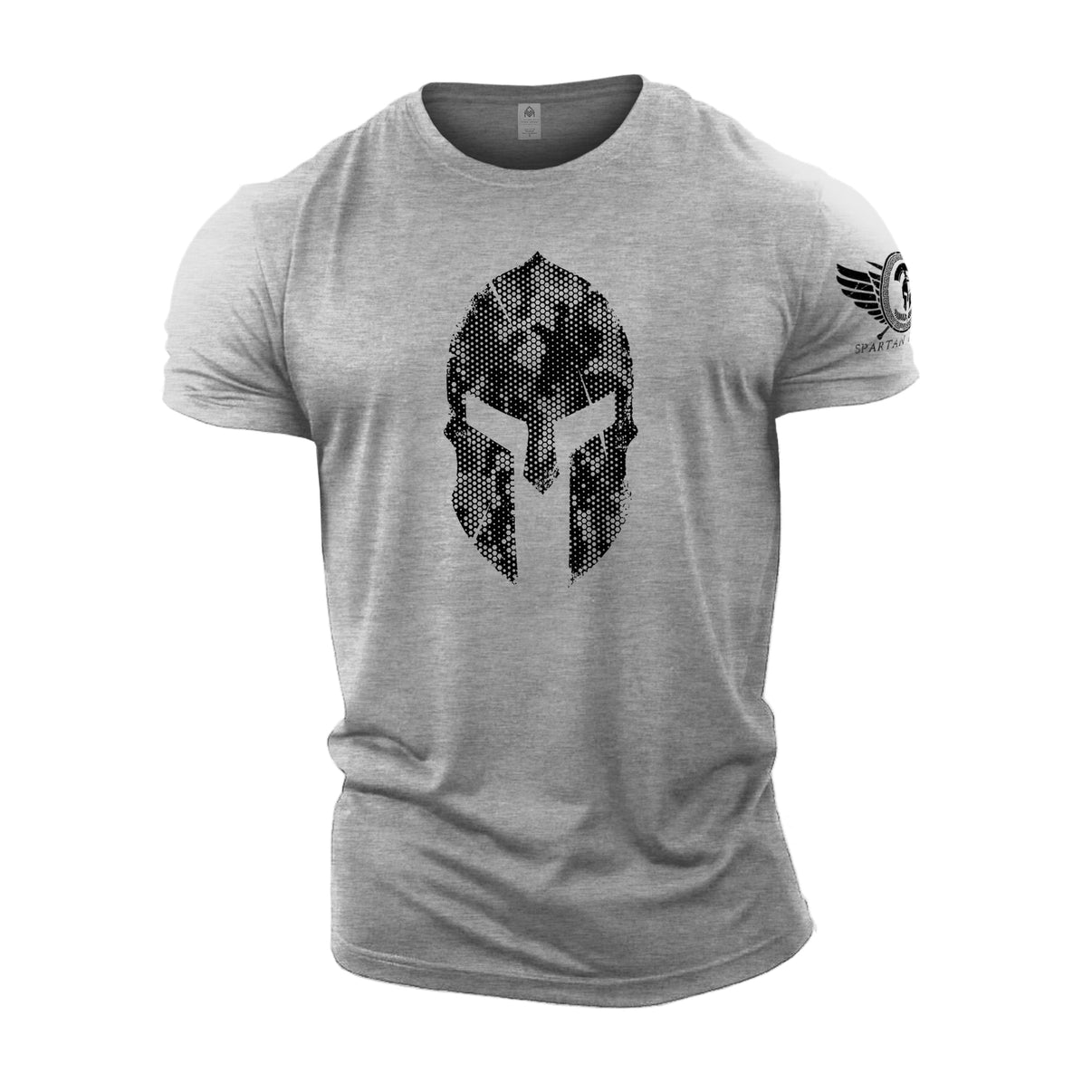 Spartan Helmet Hex Camo - Gym T-Shirt - Gymfit