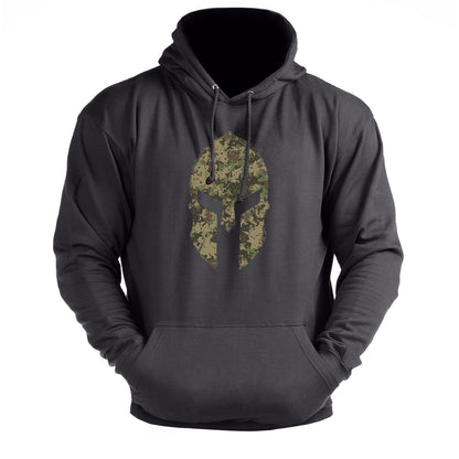 Spartan Helmet Woodland Camo - Gym Hoodie - Gymfit