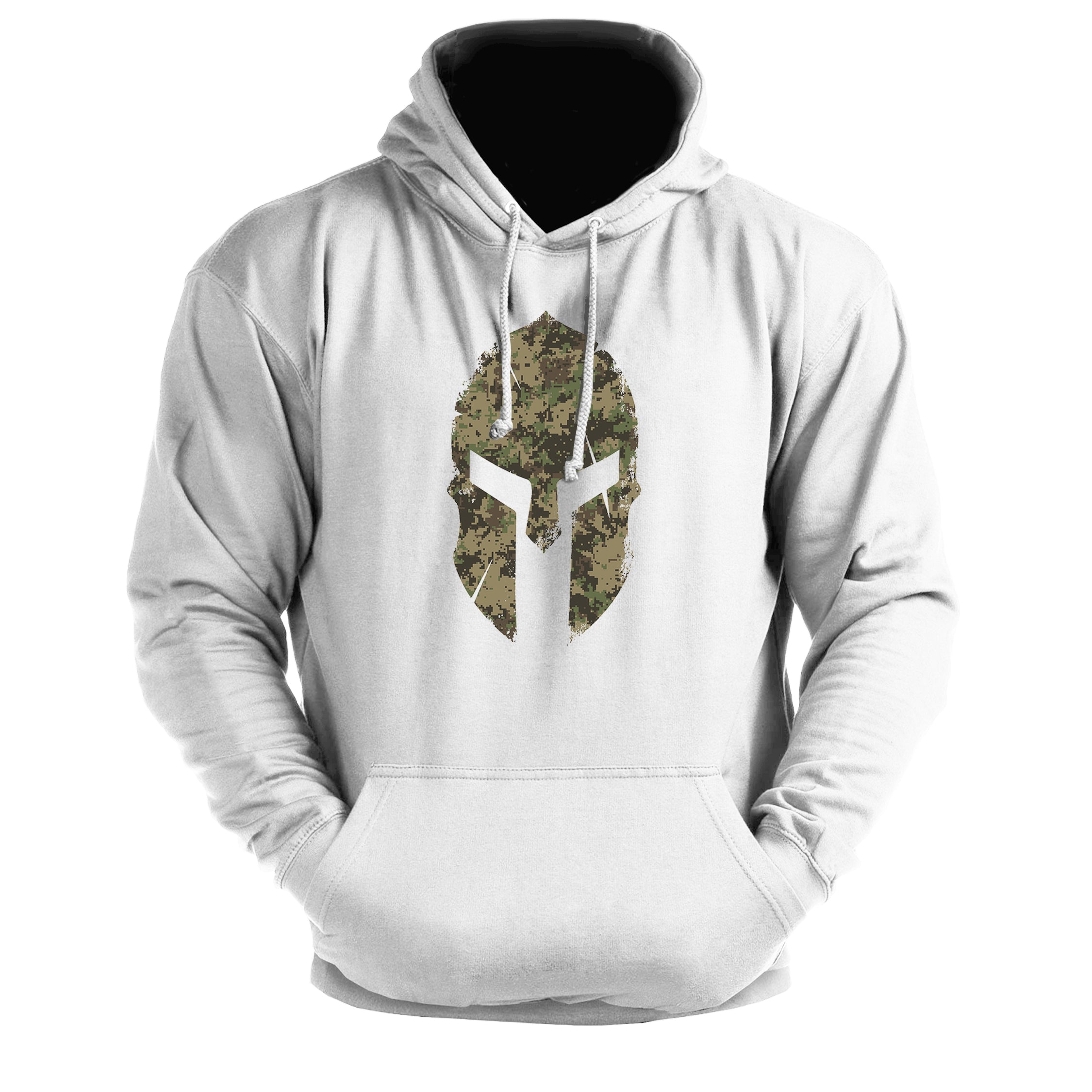 Spartan Helmet Woodland Camo - Gym Hoodie - Gymfit