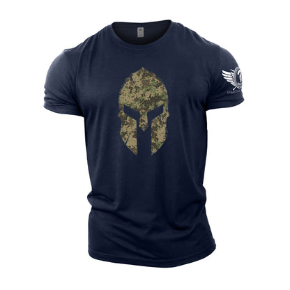 Spartan Helmet Woodland Camo - Gym T-Shirt - Gymfit