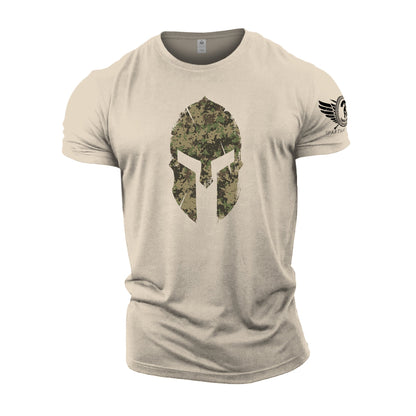 Spartan Helmet Woodland Camo - Gym T-Shirt - Gymfit