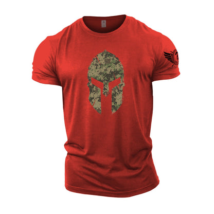 Spartan Helmet Woodland Camo - Gym T-Shirt - Gymfit