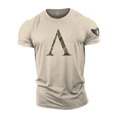 Spartan Symbol Woodland Camo - Gym T-Shirt - Gymfit