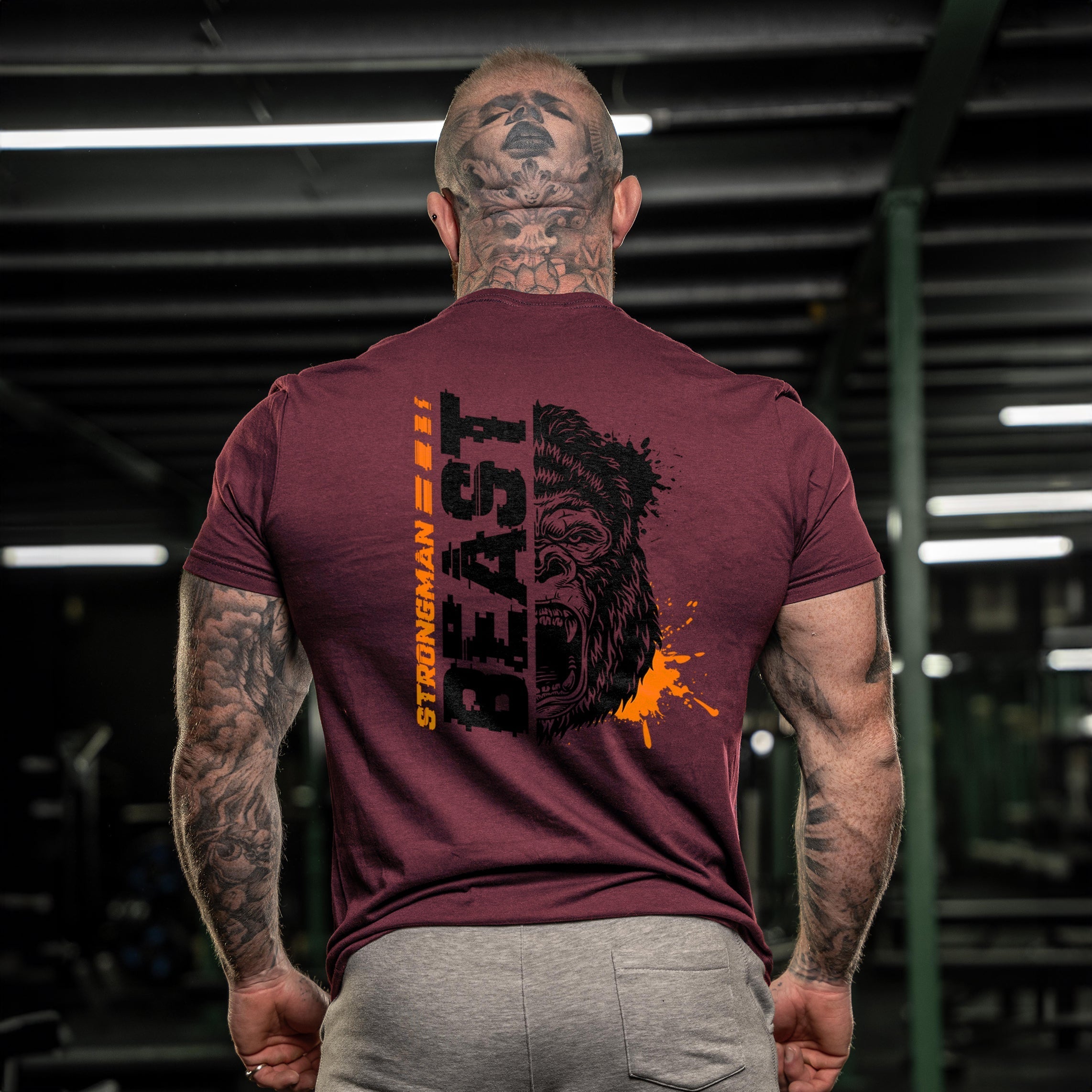 Strongman Beast Orange - Gym T-Shirt - Gymfit