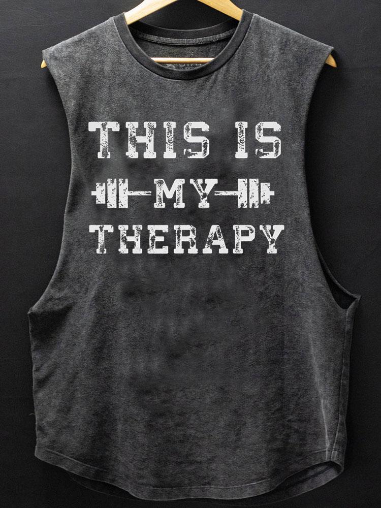 This Is My Therapy Scoop Bottom Cotton Tank - Gymfit