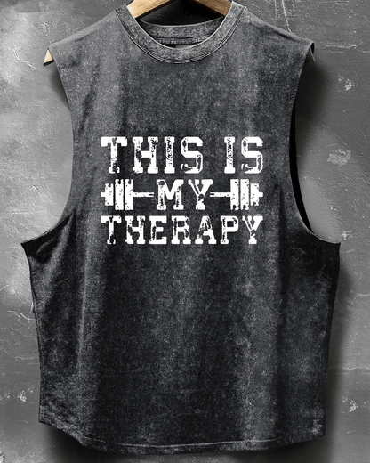 THIS IS MY THERAPY SLEEVELESS TANK - Gymfit