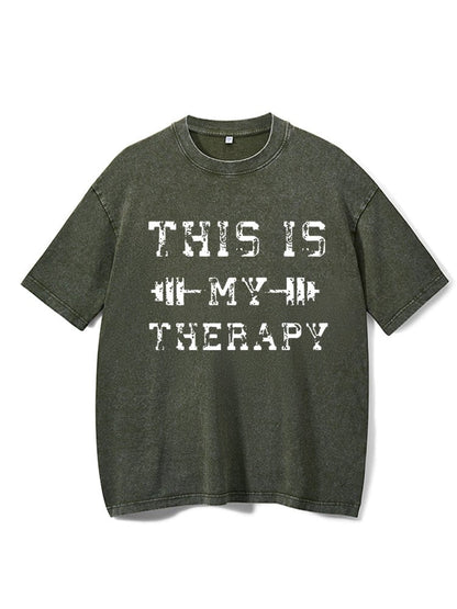 This Is My Therapy Washed Gym T-Shirt - Gymfit