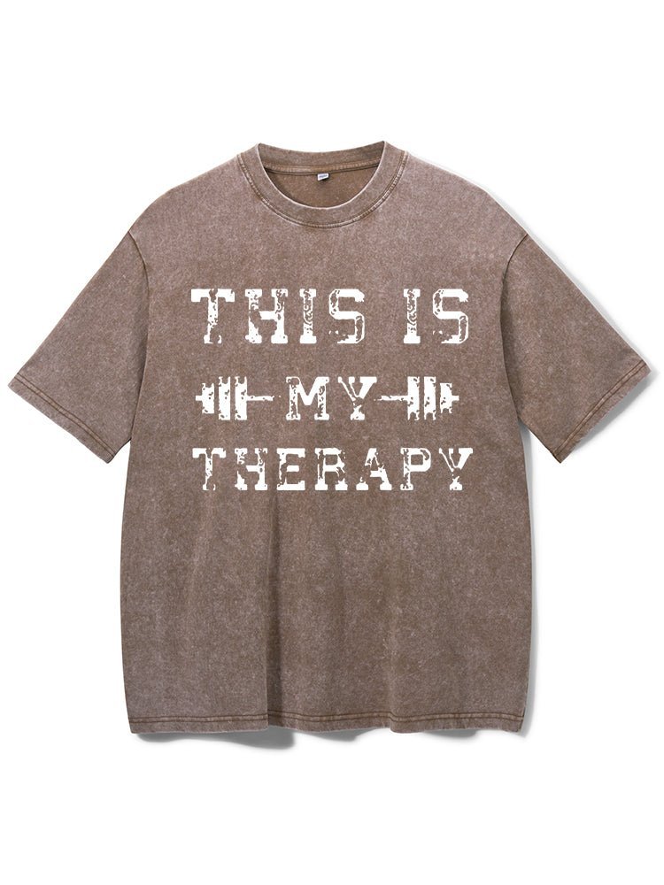 This Is My Therapy Washed Gym T-Shirt - Gymfit