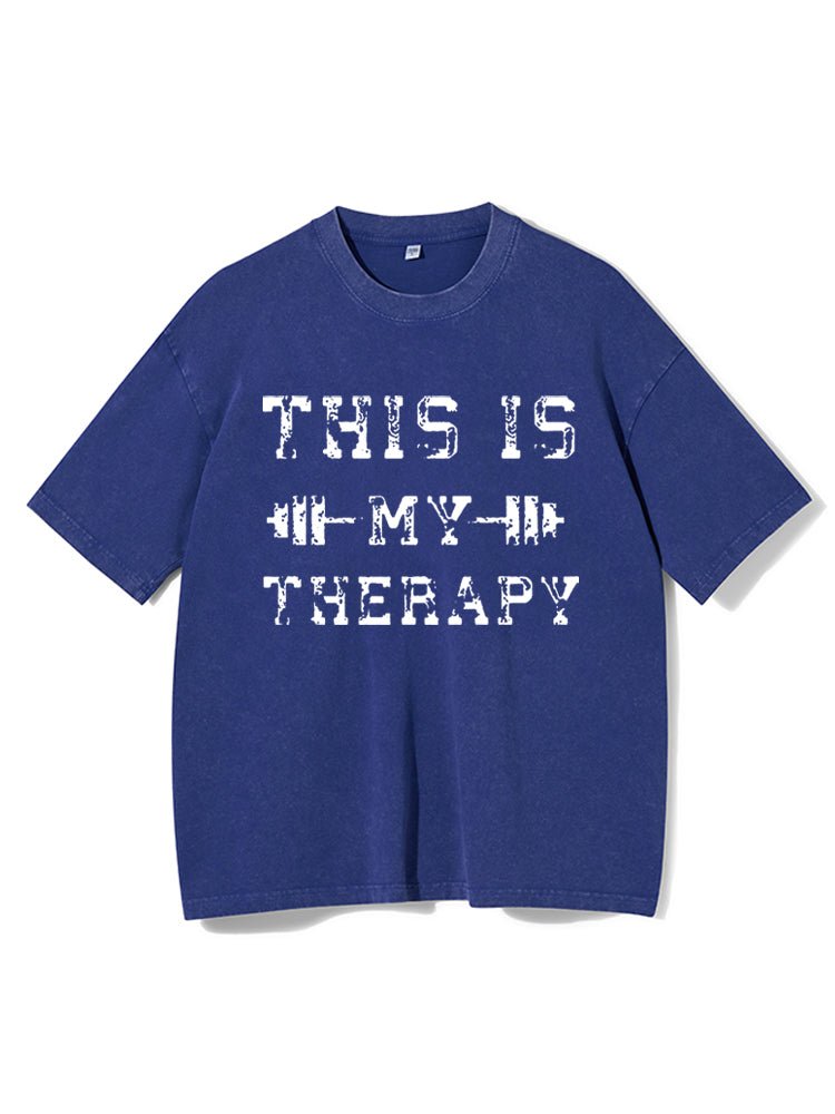 This Is My Therapy Washed Gym T-Shirt - Gymfit