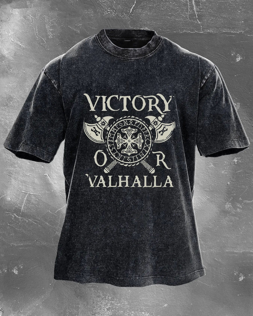 VICTORY OR VALHALLA WASHED T - SHIRT - Gymfit