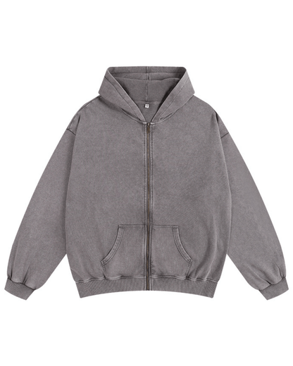 Washed Zipper Hoodie - Gymfit